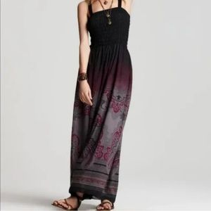 Free People Purple and Black Paisley Maxi Dress